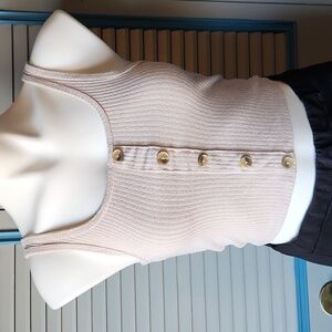 Streetwear Society Ribbed Button Front Crop Top